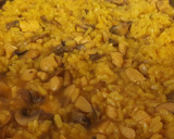 Foto del paso 5 de la receta: Arroz meloso de pollo con champiñones