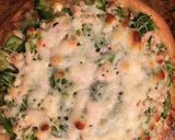 A picture of step 9 of Greek inspired Pita Pizza.