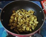 A picture of step 1 of Paneer Mushroom Masala.
