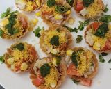 A picture of step 3 of American corn poori chat.