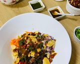 A picture of step 3 of Bhel puri.