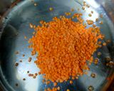 A picture of step 1 of Masoor Dal with Spinach.