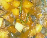 A picture of step 3 of Achaari baingan aloo.