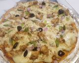 A picture of step 7 of Ginger malai boti pizza 🍕😋.