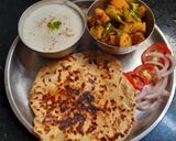 A picture of step 8 of Aloo capsicum and stuffed parantha.