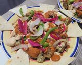 A picture of step 2 of Falafel wrap / Mediterranean bowl / platter from the middle East.