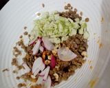 Pas rețetă Piept de pui pe pat de salată de linte verde cu fructe 2 fotografie