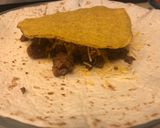 A picture of step 2 of Lauren’s Crunchwrap Supreme.