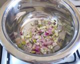 A picture of step 2 of Potato Leek Soup#VeganContest.