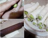 A picture of step 4 of Shahi tukray roll ups.