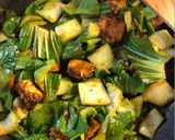 A picture of step 7 of Maple syrup and almond butter tofu - vegan.