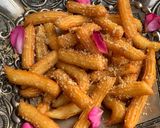 A picture of step 8 of Balah el Sham (Egyptian churros).