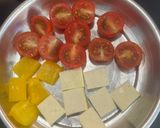 A picture of step 1 of Spicy and Tangy Cherry Tomato-Paneer Tasty Bites😋.