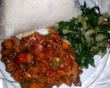 A picture of step 10 of Steamed spinach and wet fried beef.