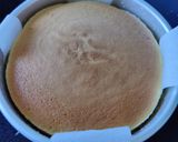 A picture of step 7 of Japanese cheese cake.