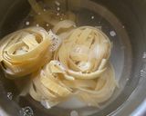 A picture of step 1 of Fettuccine Alfredo.