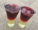 A picture of step 1 of Pineapple and hibiscus lemonade.