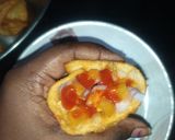 A picture of step 4 of Mini ice cream cone chaat.