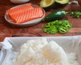 A picture of step 2 of Crispy Rice with Salmon Poke.