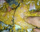 A picture of step 3 of Bengali fish fry with mustard sauce.