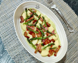 Foto del paso 9 de la receta: Ñoquis de patata con crema de espárragos y panceta crunch