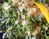 A picture of step 1 of Rice with spinach.