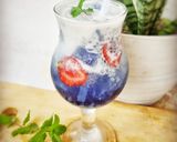 Foto langkah ke 5 dari resep Es Telang Strawberry Lidah Buaya.