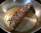 A picture of step 3 of Black Pepper Crusted Pork Tenderloin With Black Cherry Reduction.