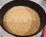 A picture of step 2 of Gulab Jamun Cheesecake with Arrowroot Biscuit Crust.