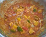 A picture of step 4 of Kadhai Paneer my style.