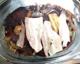 A picture of step 12 of Sauerbraten (Burgunderbraten) with Mushrooms.