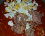 Foto del paso 5 de la receta Macarrones con tomate, atún y huevos