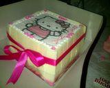 Foto langkah ke 5 dari resep Birthday cake Hello Kitty dengan cara membuat gambarnya.