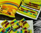 Puding Lapisan Kek Pelangi