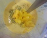 A picture of step 5 of Totapuri mango with sago and chia seeds Milk custard pudding.