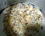 A picture of step 3 of Chakkara or Sweet Pongal.