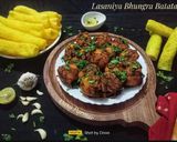 A picture of step 9 of Lasaniya Bhungla Batata.