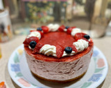 عکس مرحله 1 از دستور کیک موس توت فرنگی🍓 strawberry mousse cake
