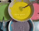 Foto langkah ke 4 dari resep Steamed Rainbow Cake Ny. Liem.