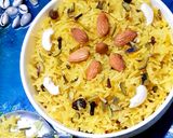 A picture of step 3 of Kesariya Bhaat (Saffron Rice).