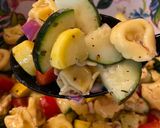 A picture of step 3 of Veggie Tortellini salad.