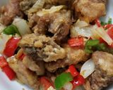 A picture of step 8 of Chinese Crispy Pork Ribs with bell peppers 椒鹽排骨.