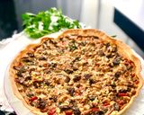 Une image de l'étape 10 de Tarte aux champignons et cerneaux de noix.