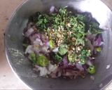 A picture of step 1 of Karhi with boil rice.