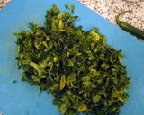 A picture of step 4 of Achari Methi kadu.