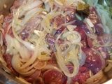 Higaditos de pollo encebollado