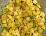 A picture of step 2 of Radish potato brinjal curry in mustard paste.