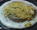A picture of step 4 of Masala Dosa with Coconut Chutney.