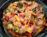 Pepperoncini,bell pepper,easy peel sausage in boboli pizza crust recipe step 14 photo