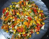 A picture of step 5 of Moong dal chilla.